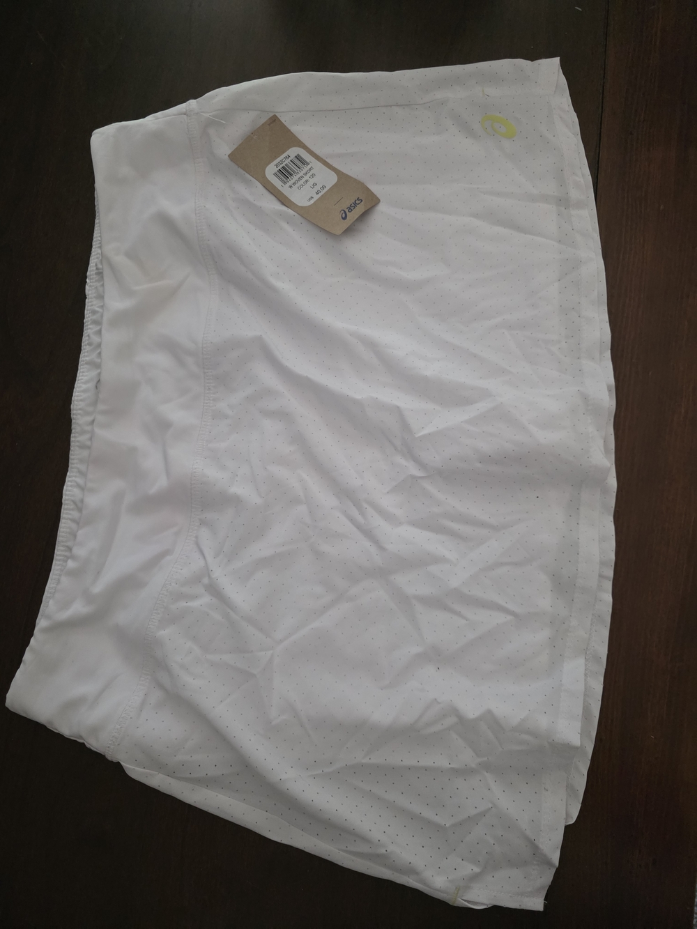 ASICS White Athletic Skort with Neon Yellow Logo